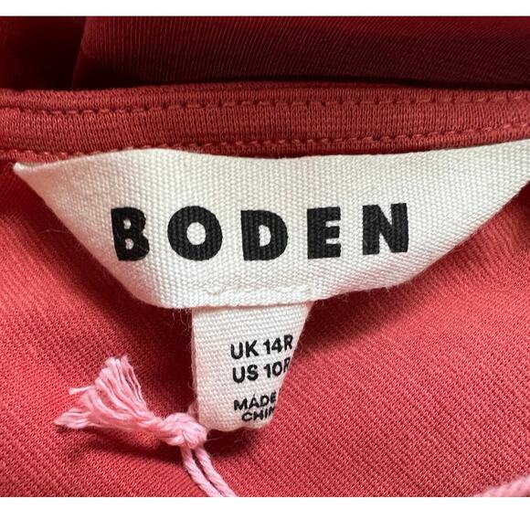 BODEN WOMENS SIZE 10R SIDE RUCHED STRETCH KNIT JERSEY MIDI DRESS RED NEW - Picture 5 of 15